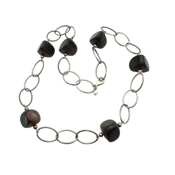 Silpada Womens Necklace N1359 Retired Ebony Wood Sterling Silver - Picture 2 of 4